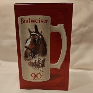 Budweiser Red and White Clydesdale Stein